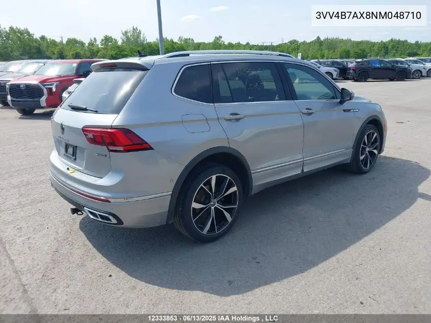 2022 Volkswagen Tiguan Sel R-Line VIN: 3VV4B7AX8NM048710 Lot: 12333853