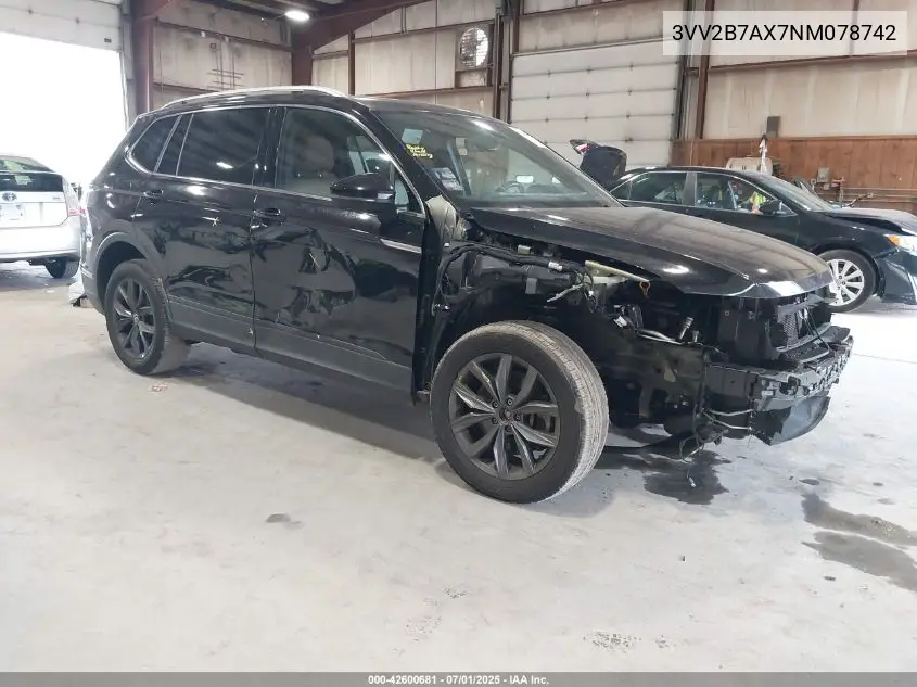 2022 Volkswagen Tiguan 2.0T Se VIN: 3VV2B7AX7NM078742 Lot: 42600681