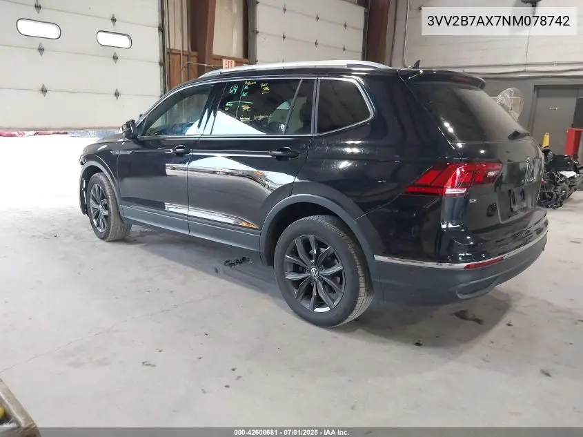 2022 Volkswagen Tiguan 2.0T Se VIN: 3VV2B7AX7NM078742 Lot: 42600681