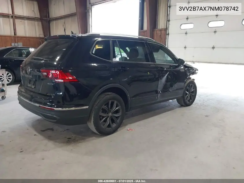 2022 Volkswagen Tiguan 2.0T Se VIN: 3VV2B7AX7NM078742 Lot: 42600681
