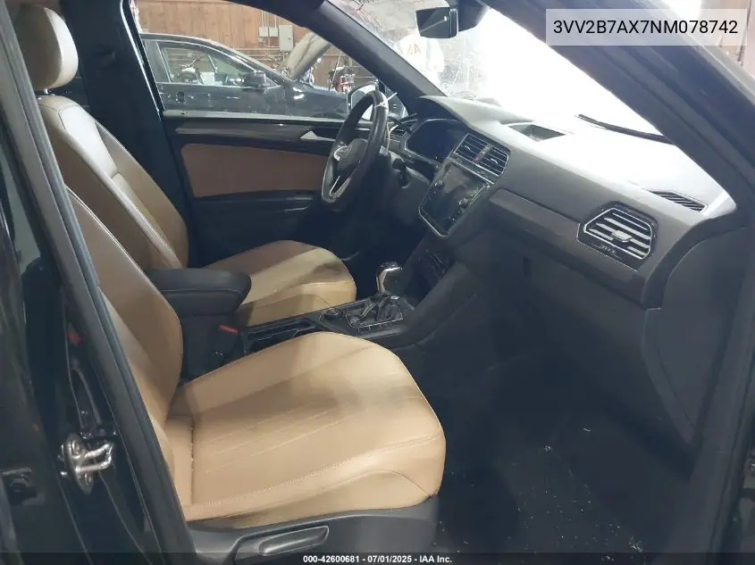 2022 Volkswagen Tiguan 2.0T Se VIN: 3VV2B7AX7NM078742 Lot: 42600681