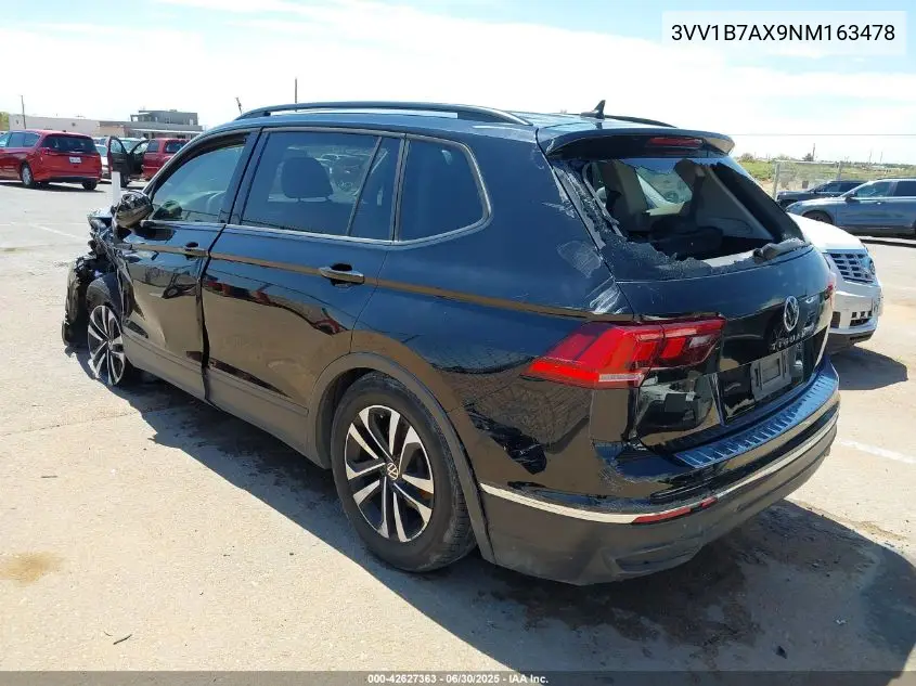 2022 Volkswagen Tiguan 2.0T S VIN: 3VV1B7AX9NM163478 Lot: 42627363