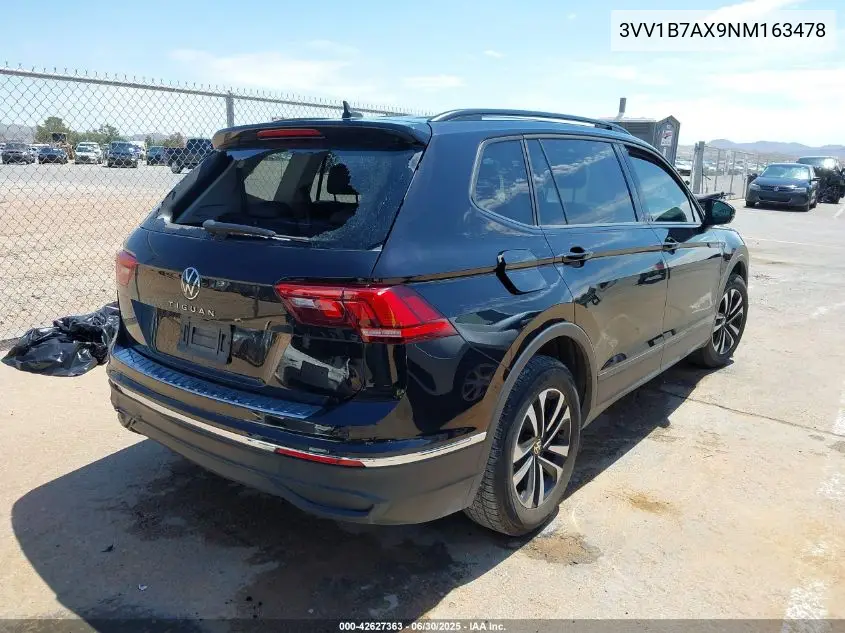 2022 Volkswagen Tiguan 2.0T S VIN: 3VV1B7AX9NM163478 Lot: 42627363