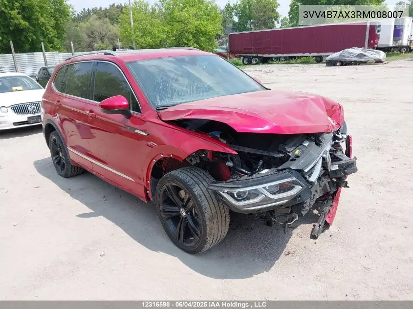 2024 Volkswagen Tiguan Sel R-Line Black VIN: 3VV4B7AX3RM008007 Lot: 12316598