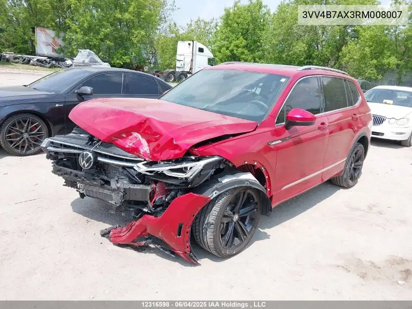2024 Volkswagen Tiguan Sel R-Line Black VIN: 3VV4B7AX3RM008007 Lot: 12316598