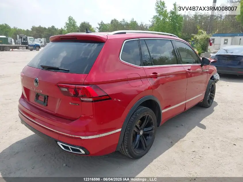 2024 Volkswagen Tiguan Sel R-Line Black VIN: 3VV4B7AX3RM008007 Lot: 12316598