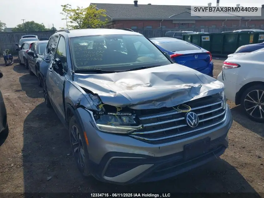 2024 Volkswagen Tiguan S VIN: 3VVFB7AX3RM044059 Lot: 12334715