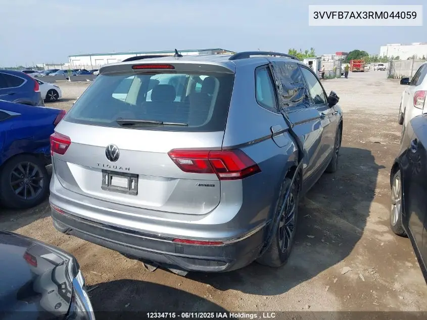 2024 Volkswagen Tiguan S VIN: 3VVFB7AX3RM044059 Lot: 12334715