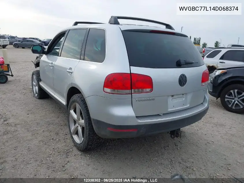 2004 Volkswagen Touareg V6 VIN: WVGBC77L14D068374 Lot: 12338302