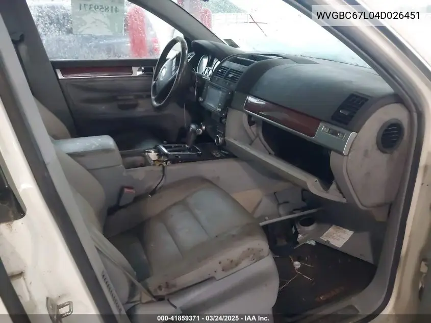 2004 Volkswagen Touareg V6 VIN: WVGBC67L04D026451 Lot: 41859371