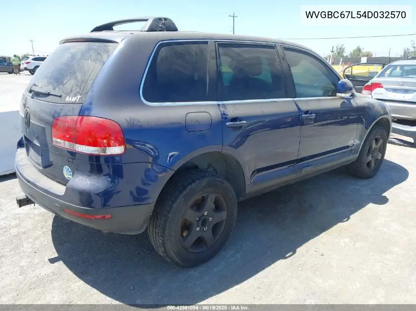 2004 Volkswagen Touareg V6 VIN: WVGBC67L54D032570 Lot: 42561094