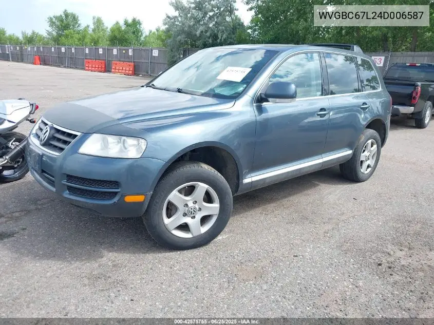 2004 Volkswagen Touareg V6 VIN: WVGBC67L24D006587 Lot: 42575755