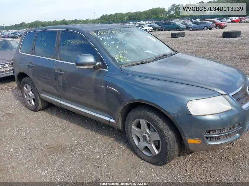 2004 Volkswagen Touareg V6 VIN: WVGBC67L34D013239 Lot: 42600693