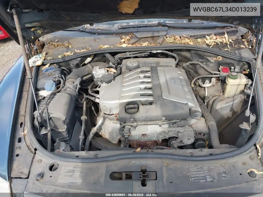 2004 Volkswagen Touareg V6 VIN: WVGBC67L34D013239 Lot: 42600693