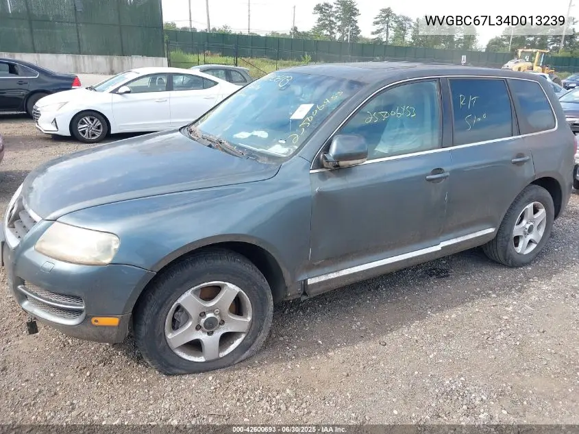 2004 Volkswagen Touareg V6 VIN: WVGBC67L34D013239 Lot: 42600693