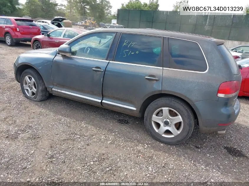 2004 Volkswagen Touareg V6 VIN: WVGBC67L34D013239 Lot: 42600693