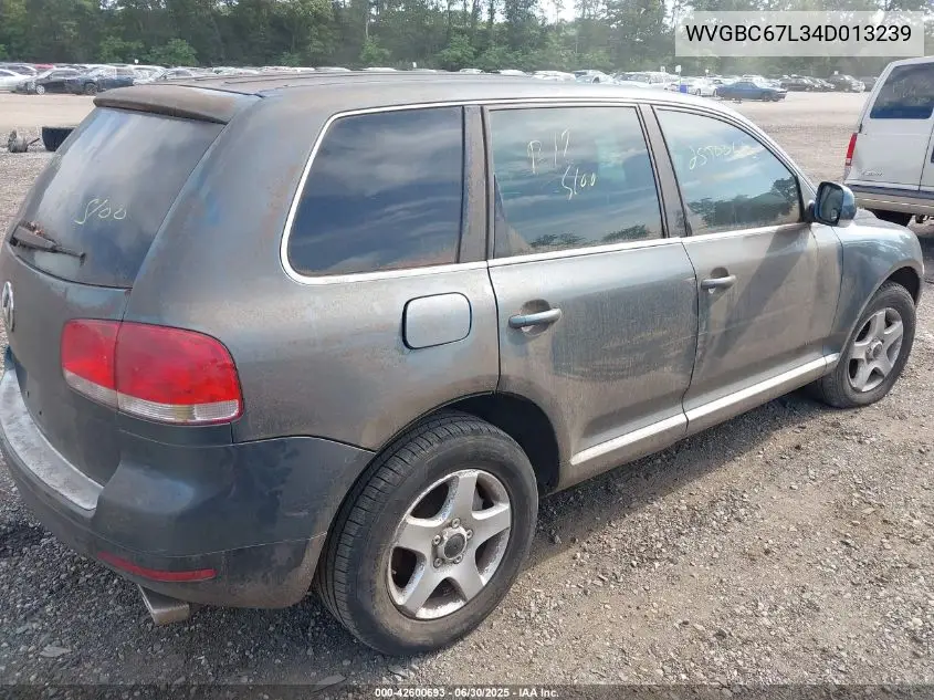 2004 Volkswagen Touareg V6 VIN: WVGBC67L34D013239 Lot: 42600693