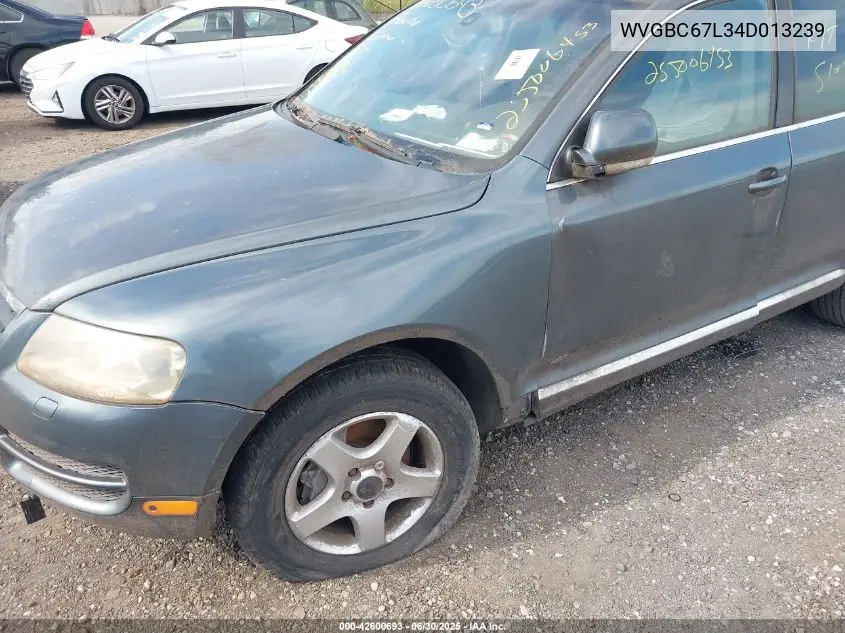 2004 Volkswagen Touareg V6 VIN: WVGBC67L34D013239 Lot: 42600693
