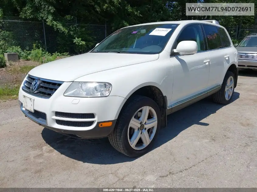 2004 Volkswagen Touareg V8 VIN: WVGCM77L94D072691 Lot: 42611644