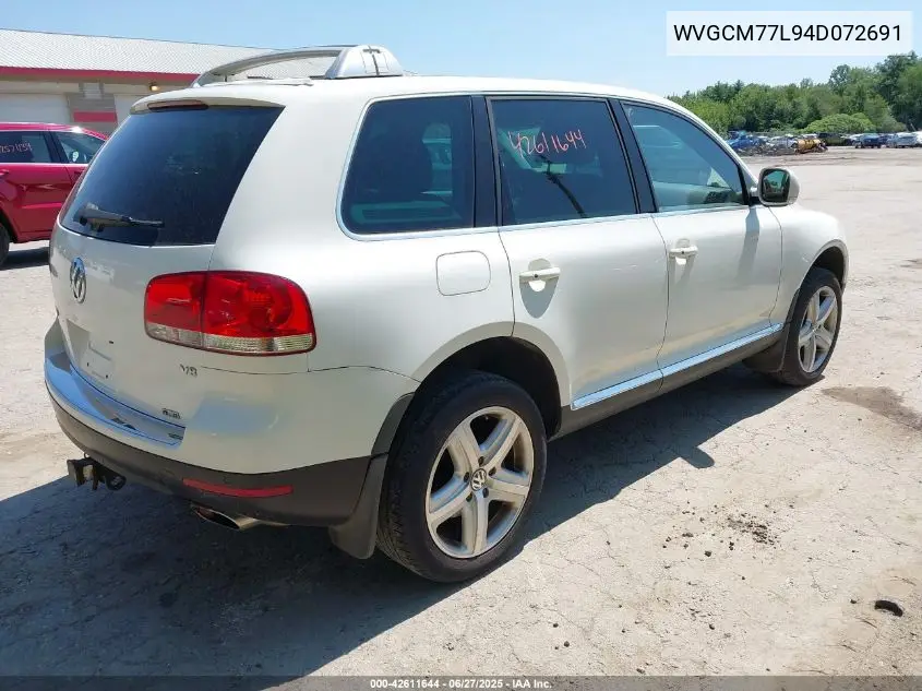 2004 Volkswagen Touareg V8 VIN: WVGCM77L94D072691 Lot: 42611644