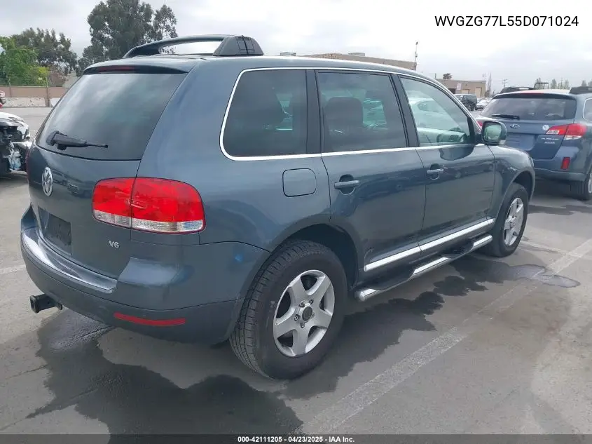 2005 Volkswagen Touareg V6 VIN: WVGZG77L55D071024 Lot: 42111205