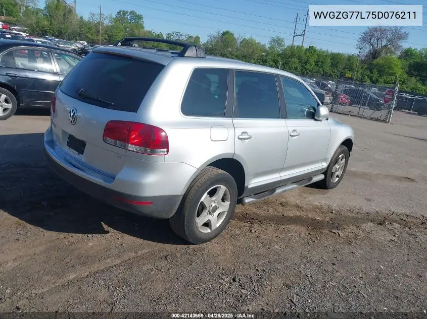 2005 Volkswagen Touareg V6 VIN: WVGZG77L75D076211 Lot: 42143669