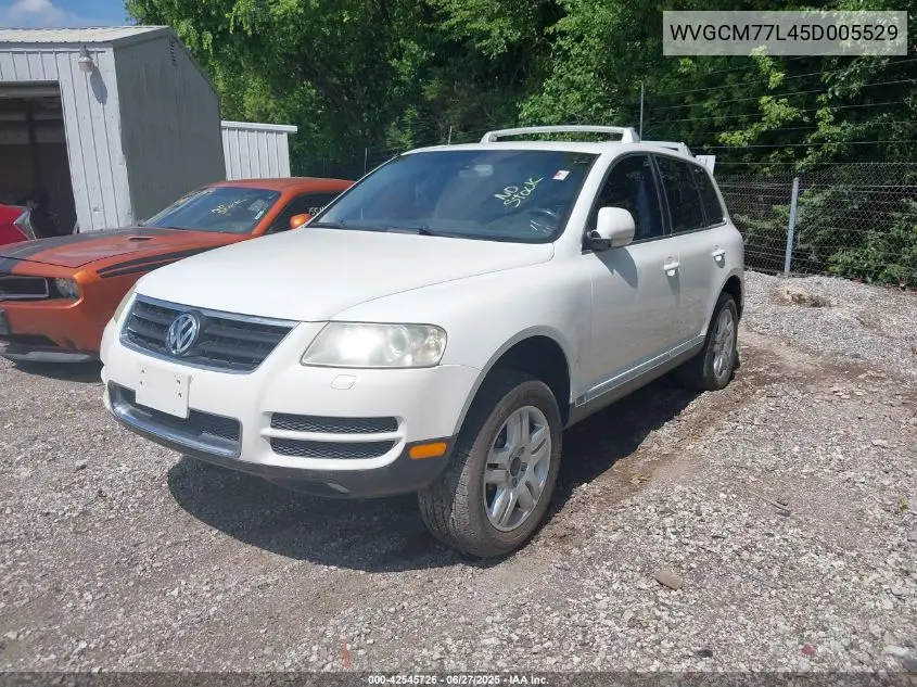 2005 Volkswagen Touareg V8 VIN: WVGCM77L45D005529 Lot: 42545726