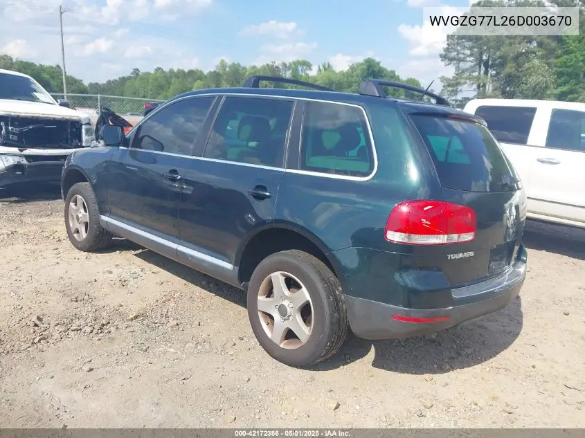 2006 Volkswagen Touareg V6 VIN: WVGZG77L26D003670 Lot: 42172386