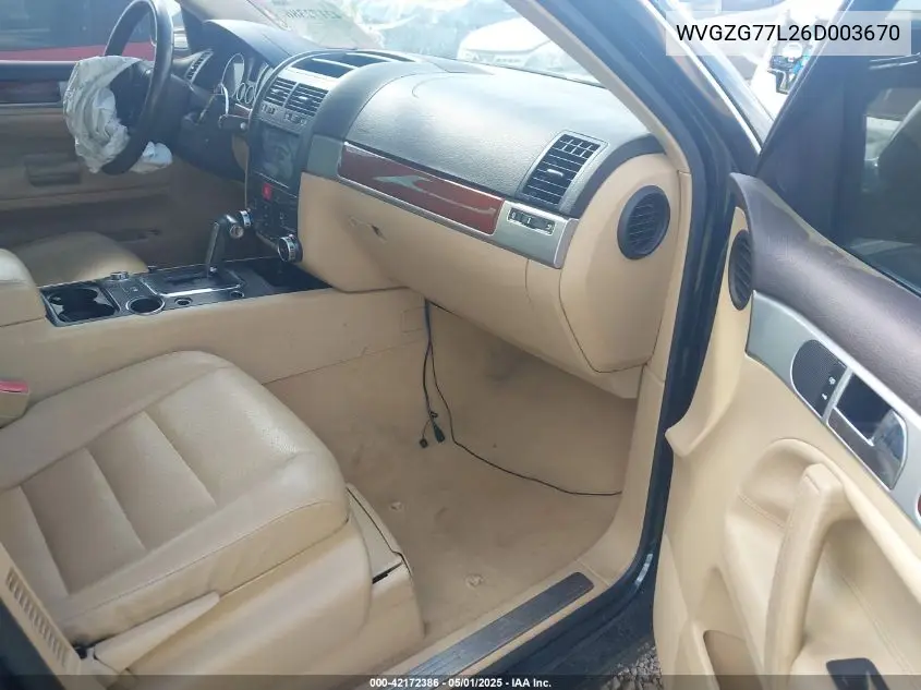 2006 Volkswagen Touareg V6 VIN: WVGZG77L26D003670 Lot: 42172386