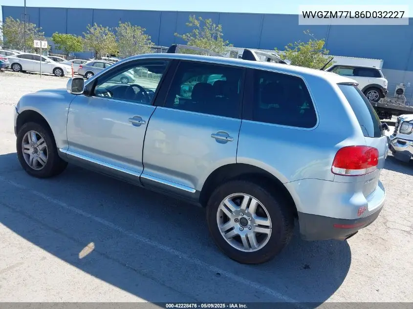 2006 Volkswagen Touareg V8 VIN: WVGZM77L86D032227 Lot: 42228476