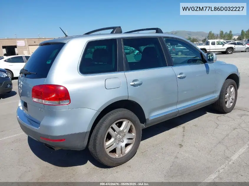 2006 Volkswagen Touareg V8 VIN: WVGZM77L86D032227 Lot: 42228476