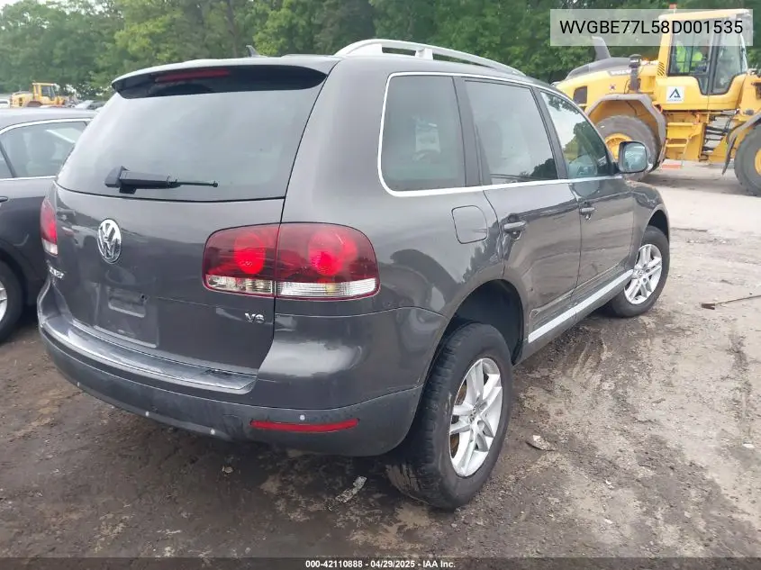 2008 Volkswagen Touareg 2 Vr6 Fsi VIN: WVGBE77L58D001535 Lot: 42110888