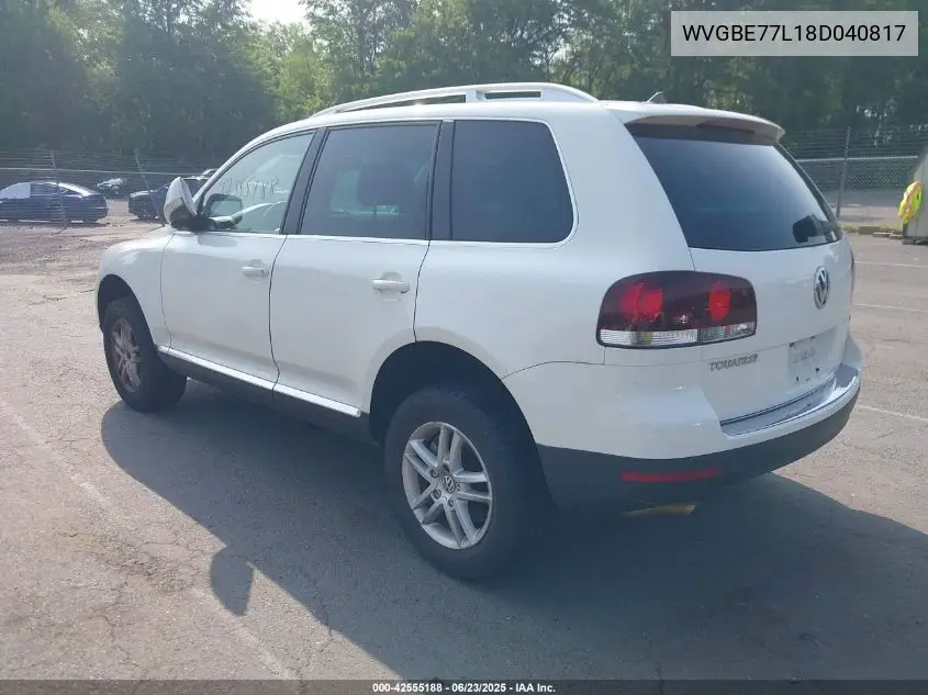 2008 Volkswagen Touareg 2 Vr6 Fsi VIN: WVGBE77L18D040817 Lot: 42555188