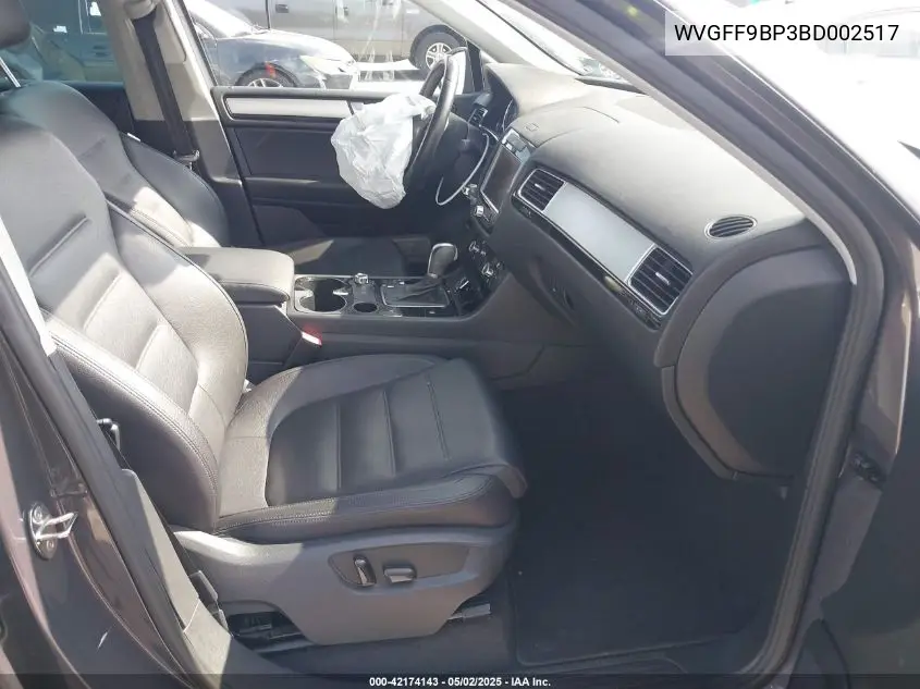 2011 Volkswagen Touareg Vr6 Sport VIN: WVGFF9BP3BD002517 Lot: 42174143