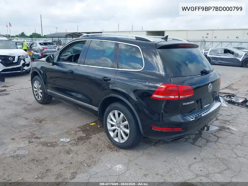 2011 Volkswagen Touareg Vr6 Sport VIN: WVGFF9BP7BD000799 Lot: 42178489
