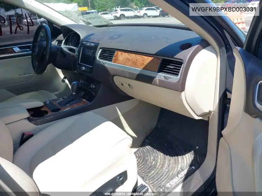 2011 Volkswagen Touareg Tdi Lux VIN: WVGFK9BPXBD003031 Lot: 42192874