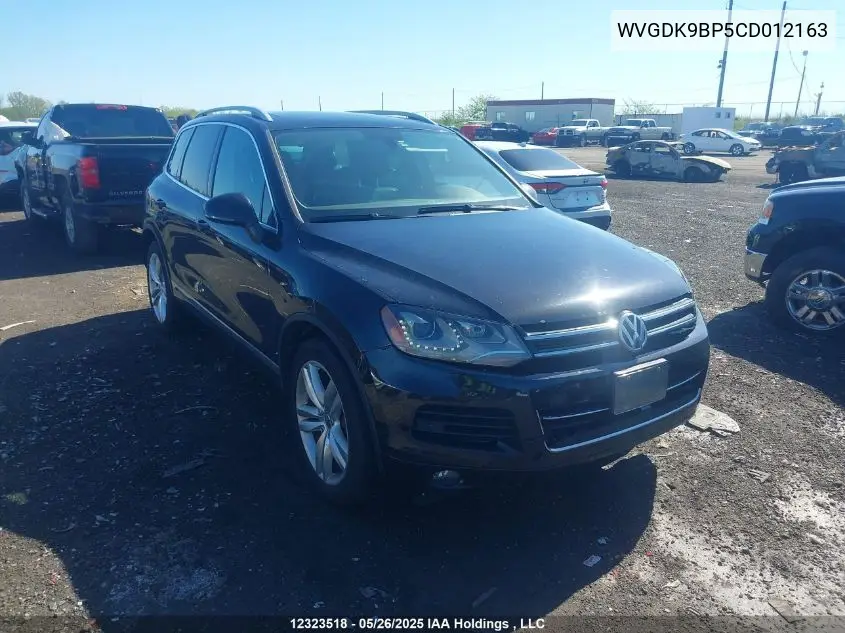 2012 Volkswagen Touareg 3.0 Tdi Comfortline/3.0 Tdi Execline/3.0 Tdi Highline VIN: WVGDK9BP5CD012163 Lot: 12323518