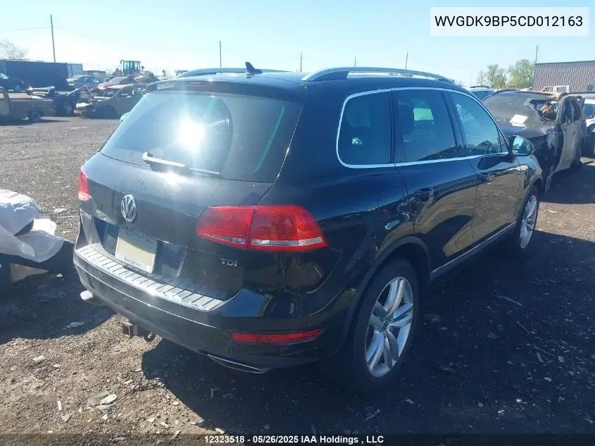 2012 Volkswagen Touareg 3.0 Tdi Comfortline/3.0 Tdi Execline/3.0 Tdi Highline VIN: WVGDK9BP5CD012163 Lot: 12323518