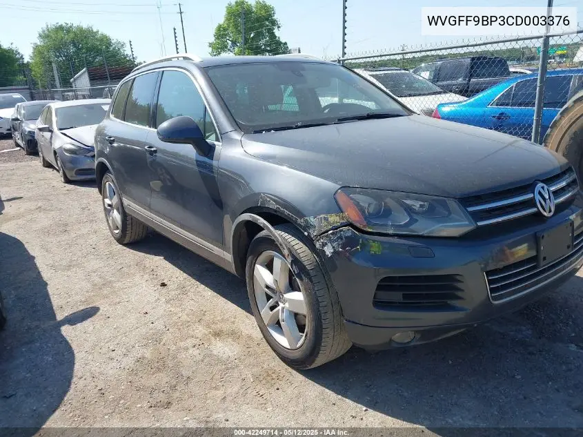2012 Volkswagen Touareg Vr6 Lux VIN: WVGFF9BP3CD003376 Lot: 42249714