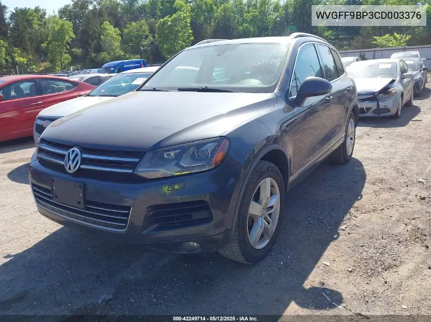 2012 Volkswagen Touareg Vr6 Lux VIN: WVGFF9BP3CD003376 Lot: 42249714