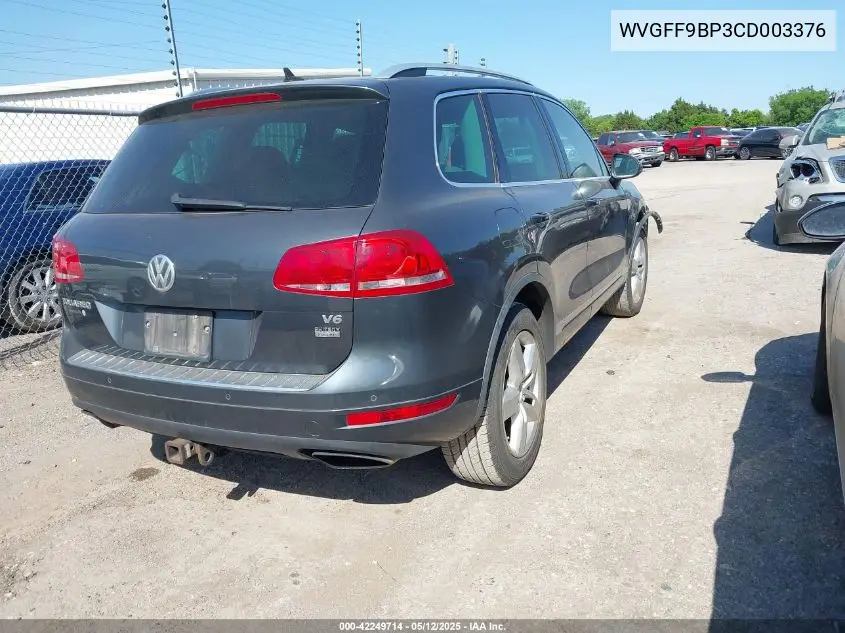 2012 Volkswagen Touareg Vr6 Lux VIN: WVGFF9BP3CD003376 Lot: 42249714