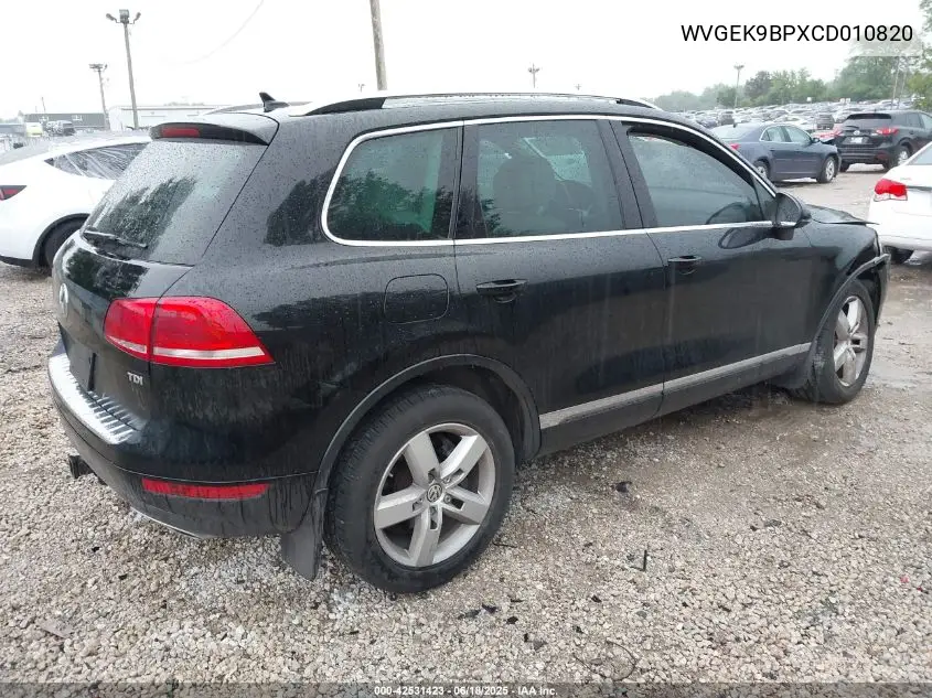 2012 Volkswagen Touareg Tdi Lux VIN: WVGEK9BPXCD010820 Lot: 42531423