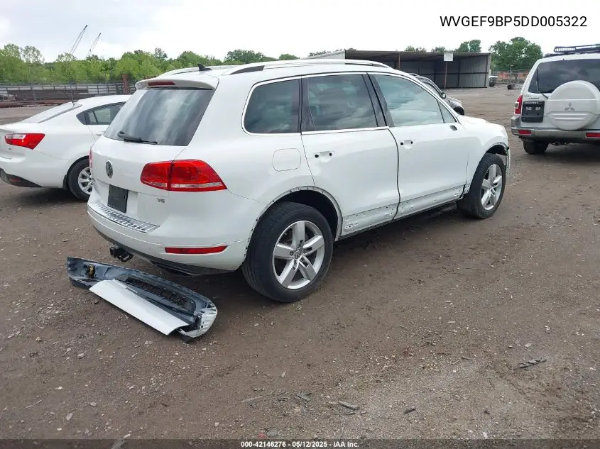 2013 Volkswagen Touareg Vr6 Lux VIN: WVGEF9BP5DD005322 Lot: 42146276