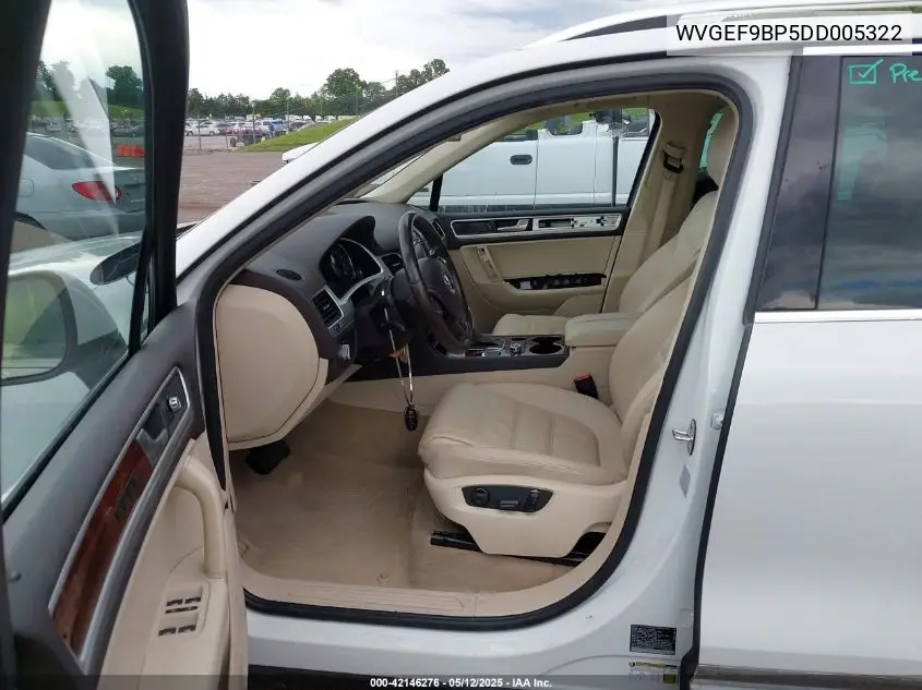 2013 Volkswagen Touareg Vr6 Lux VIN: WVGEF9BP5DD005322 Lot: 42146276