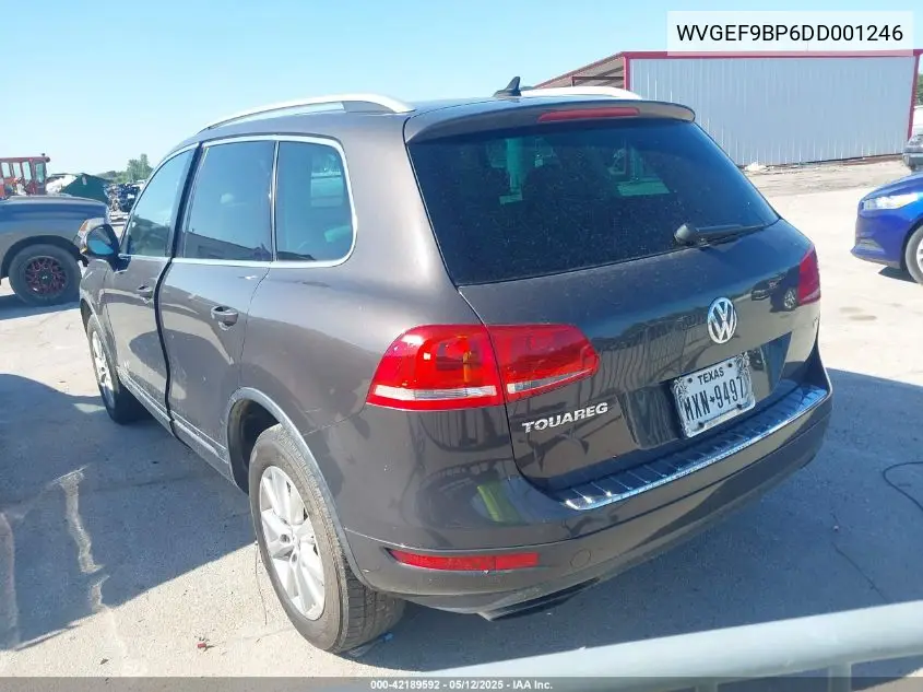 2013 Volkswagen Touareg Vr6 Sport VIN: WVGEF9BP6DD001246 Lot: 42189592