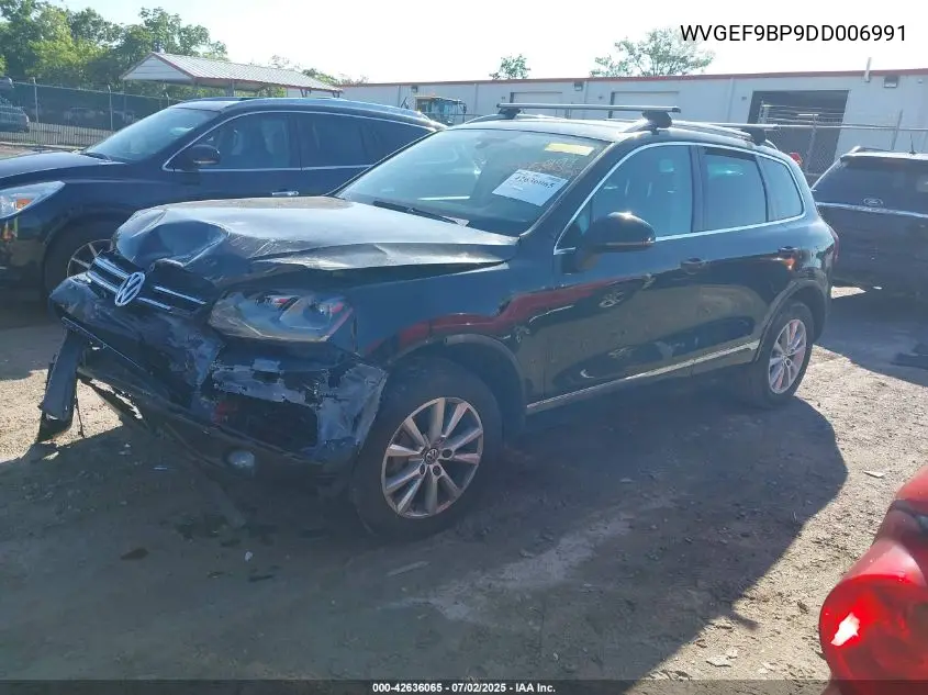 2013 Volkswagen Touareg V6 VIN: WVGEF9BP9DD006991 Lot: 42636065