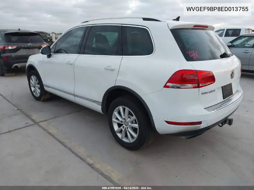 2014 Volkswagen Touareg 3.6L Sport VIN: WVGEF9BP8ED013755 Lot: 41991936