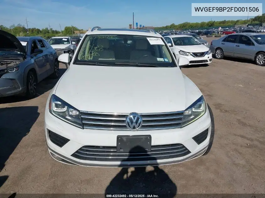 2015 Volkswagen Touareg V6 Lux VIN: WVGEF9BP2FD001506 Lot: 42232492