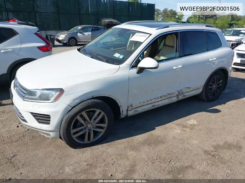 2015 Volkswagen Touareg V6 Lux VIN: WVGEF9BP2FD001506 Lot: 42232492