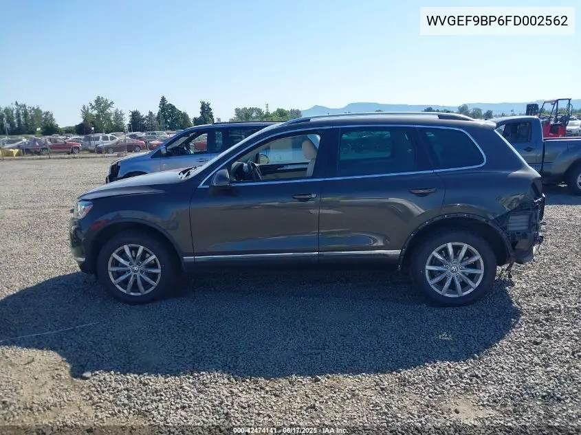 2015 Volkswagen Touareg V6 Sport VIN: WVGEF9BP6FD002562 Lot: 42474141